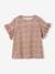 Rib Knit T-Shirt, Floral Print, for Girls beige+printed white - vertbaudet enfant 