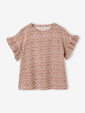 Tee-shirt en côtes imprimé fleurs fille  - vertbaudet enfant