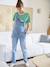 Salopette en jean coupe mom grossesse et allaitement double stone - vertbaudet enfant 