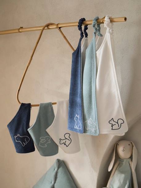 Lot de 3 bavoirs bandanas en éponge bleu grisé+lot rose - vertbaudet enfant 