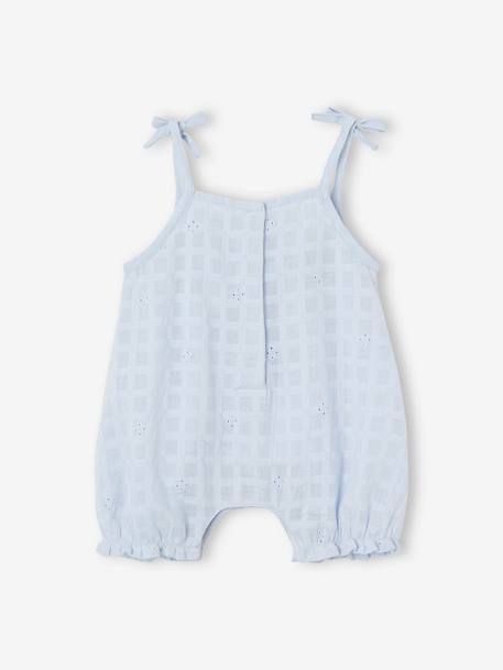 Embroidered Dungarees for Newborn Babies sky blue - vertbaudet enfant 