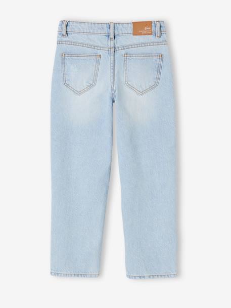 MEDIUM Hip, Straight Leg MorphologiK Jeans for Girls bleached denim+stone - vertbaudet enfant 
