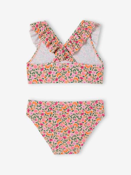 Floral Print Bikini pale pink+printed green - vertbaudet enfant 