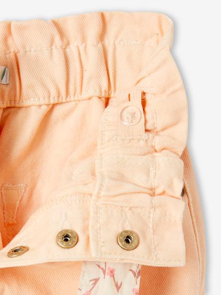 Pantalon paperbag fille et sa ceinture foulard à fleurs abricot+mauve+vert - vertbaudet enfant 
