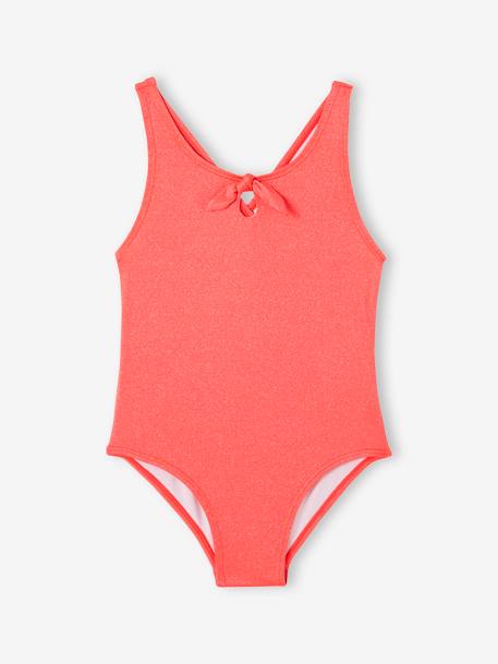 Glittery Swimsuit for Girls coral - vertbaudet enfant 