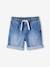 Bermuda garçon jean facile à enfiler bleu imprimé+denim gris+double stone+rayé bleu+stone - vertbaudet enfant 