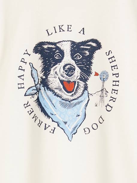 T-Shirt with Dog Motif for Boys ecru - vertbaudet enfant 