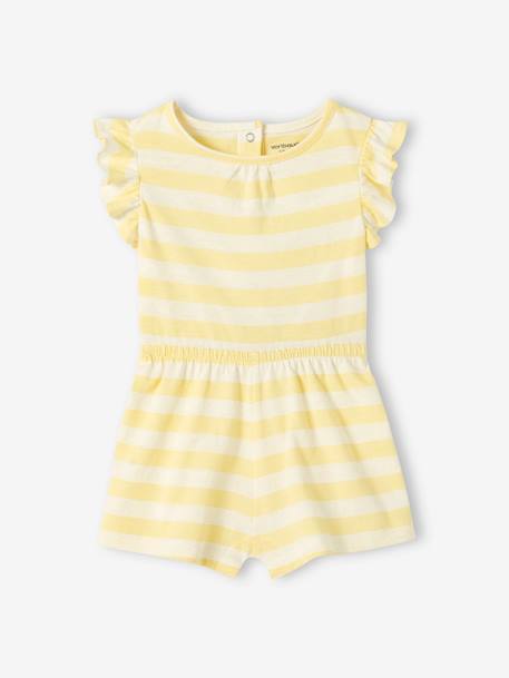 Basics Jumpsuit for Babies coral+striped yellow - vertbaudet enfant 