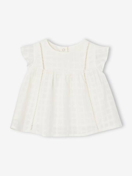 Embroidered Dress & Bloomer Shorts Combo in Cotton Gauze, for Newborn Babies rose - vertbaudet enfant 