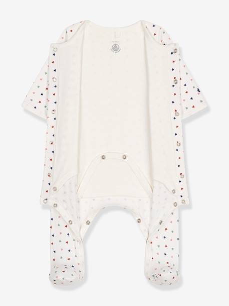 Bodyjama for Babies, with Hearts, by PETIT BATEAU printed white - vertbaudet enfant 