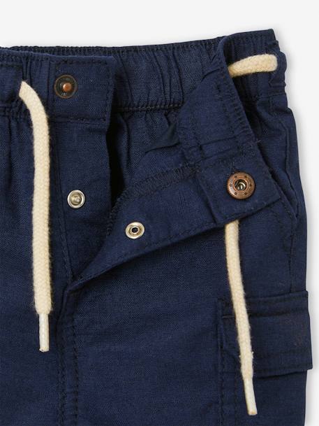 Linen & Cotton Shorts for Babies night blue - vertbaudet enfant 