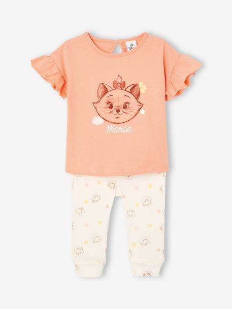 Ensemble bébé T-shirt + legging Disney® Marie Les Aristochats abricot - vertbaudet enfant 