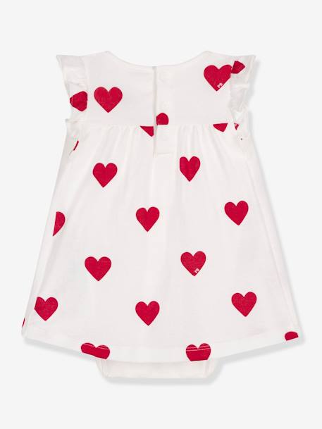 Bodysuit Dress with Heart Print by PETIT BATEAU white - vertbaudet enfant 