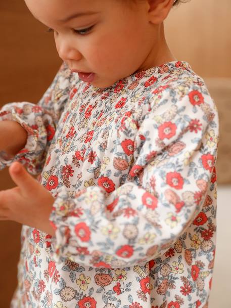 Smocked Dress for Babies ecru - vertbaudet enfant 