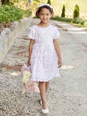 Occasion Wear Dress with Sequins for Girls  - vertbaudet enfant