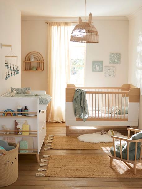 Rideau tube tamisant en gaze de coton blanc+cinnamon+ecru+grey blue+rose+rosy+sage green - vertbaudet enfant 