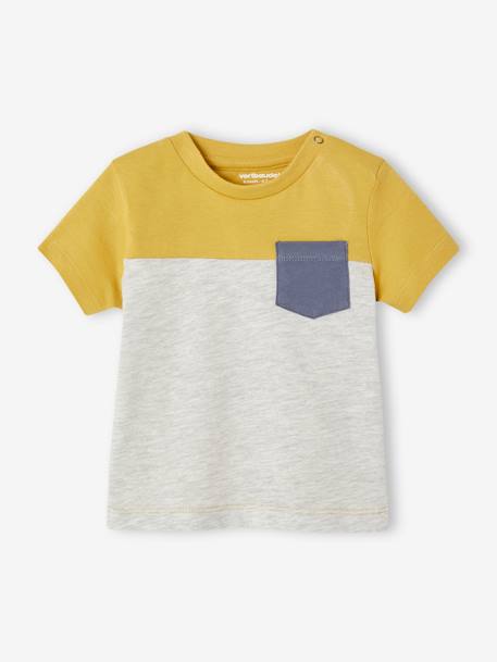 T-shirt colorblock bébé manches courtes jaune+vert grisé - vertbaudet enfant 
