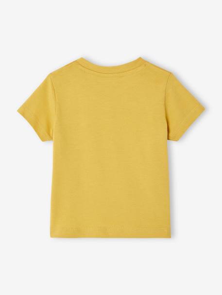 Short Sleeve Colourblock T-shirt, for Babies Dark Green+yellow - vertbaudet enfant 