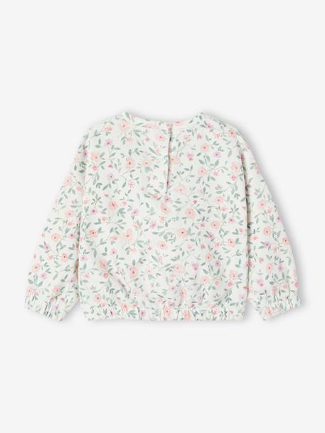 Floral Sweatshirt in Fleece for Babies ecru - vertbaudet enfant 