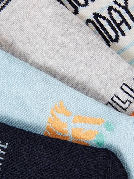 Pack of 4 Pairs of Trainer Socks for Boys sky blue - vertbaudet enfant 
