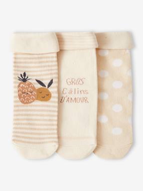 Pack of 3 Pairs of "Pineapple" Socks for Babies  - vertbaudet enfant