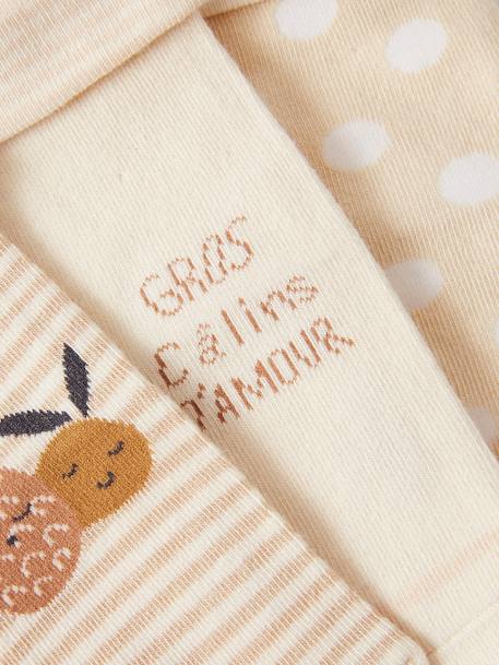 Pack of 3 Pairs of 'Pineapple' Socks for Babies sandy beige - vertbaudet enfant 