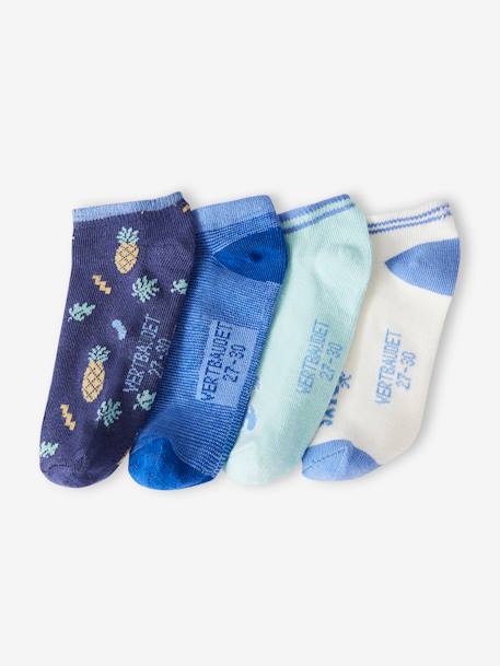 Pack of 4 Pairs of 'Holidays' Trainer Socks for Boys azure - vertbaudet enfant 