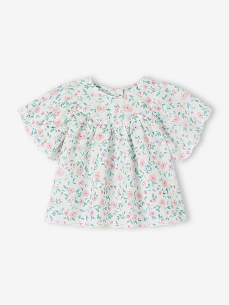 Blouse bébé motif fleurs écru - vertbaudet enfant 