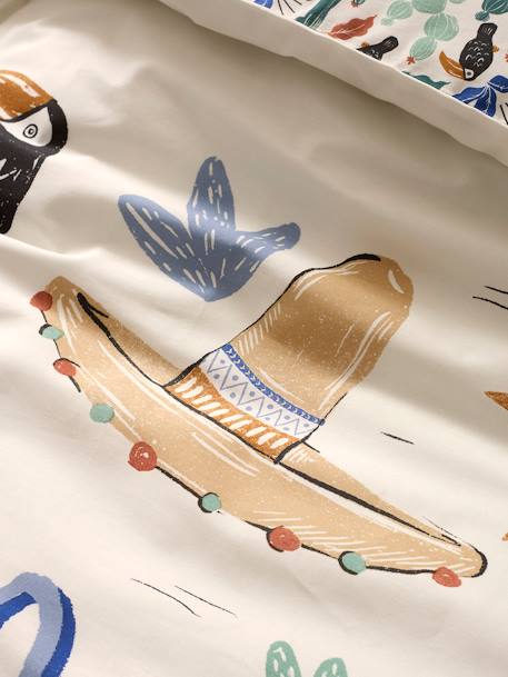 Duvet Cover + Pillowcase Set with Recycled Cotton, Mexicool multicoloured - vertbaudet enfant 