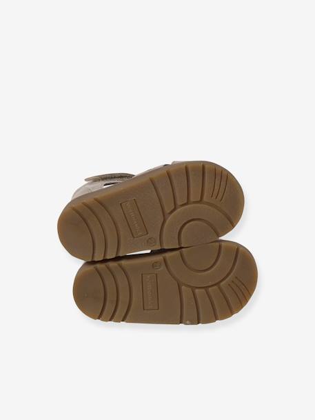 Sandales bébé cuir à scratchs fermées acajou+marine+or+rose - vertbaudet enfant 