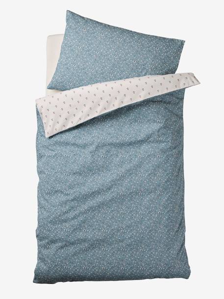 Housse de couette bébé réversible INDIA bleu imprimé - vertbaudet enfant 