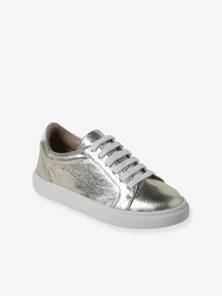 Trainers in Golden Leather for Children gold - vertbaudet enfant 