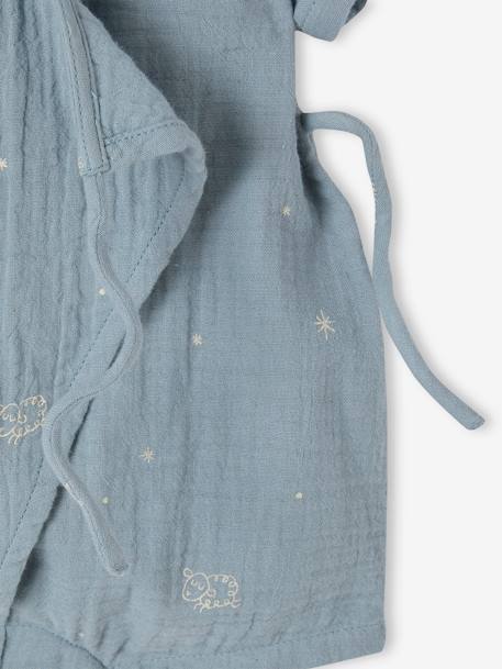 Cotton Gauze Short Pyjamas for Babies ecru+grey blue - vertbaudet enfant 