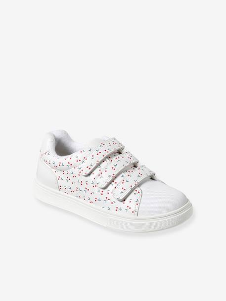 Trainers with Hook-and-Loop Straps for Girls printed white - vertbaudet enfant 