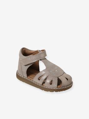 Sandales bébé cuir à scratchs fermées   - vertbaudet enfant