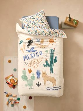 Linge de lit & Déco-Pack housse de couette + taie d'oreiller MEXICO STORY, avec coton recyclé
