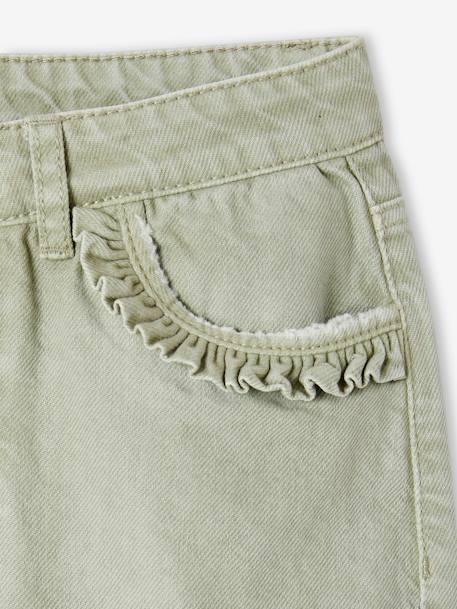 WIDE Hip MorphologiK Straight Leg Trousers for Girls blush+sage green - vertbaudet enfant 