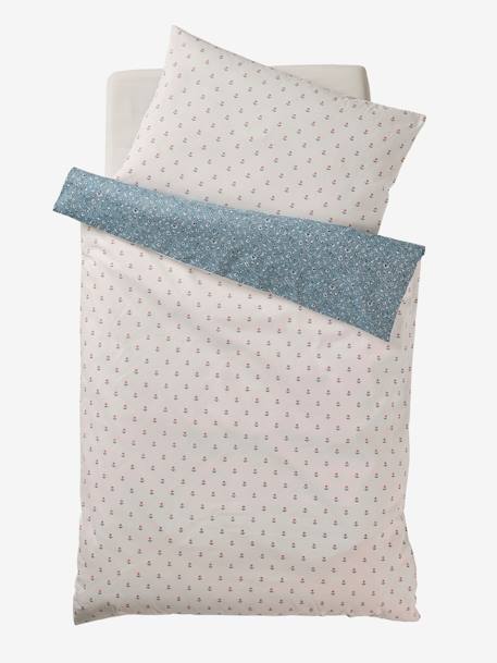 Reversible Duvet Cover for Babies, India printed blue - vertbaudet enfant 