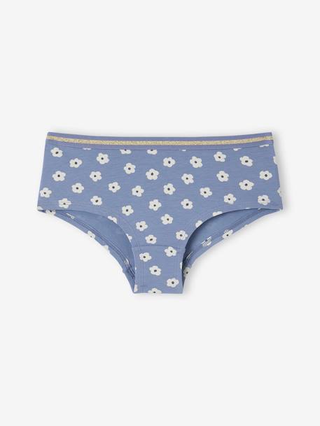 Pack of 7 Flower Shorties in Organic Cotton for Girls rose - vertbaudet enfant 