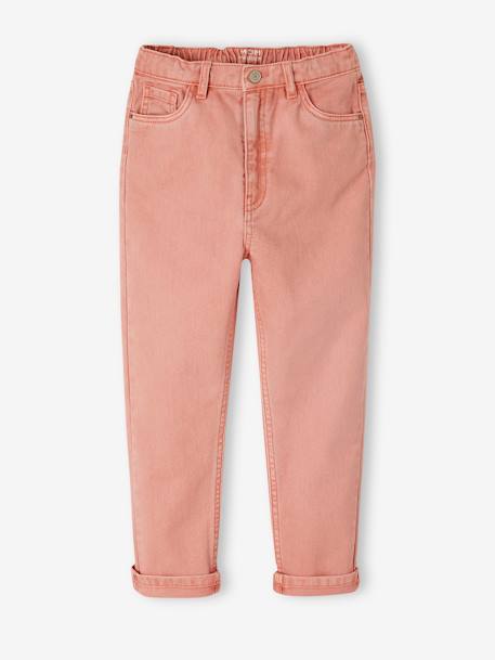 MEDIUM Hip MorphologiK Mom Trousers for Girls khaki+peach - vertbaudet enfant 