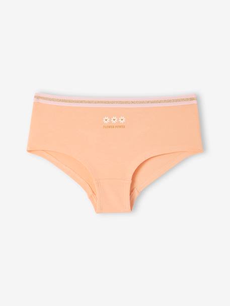 Pack of 7 Flower Shorties in Organic Cotton for Girls rose - vertbaudet enfant 
