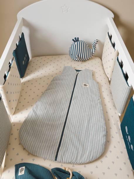 Cot/Playpen Bumper, Navy Sea set blue - vertbaudet enfant 