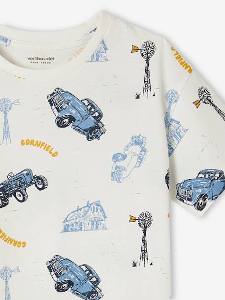 T-Shirt with Farmer Motif for Boys printed white - vertbaudet enfant 