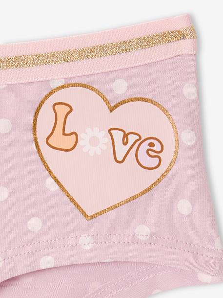 Pack of 7 Flower Shorties in Organic Cotton for Girls rose - vertbaudet enfant 