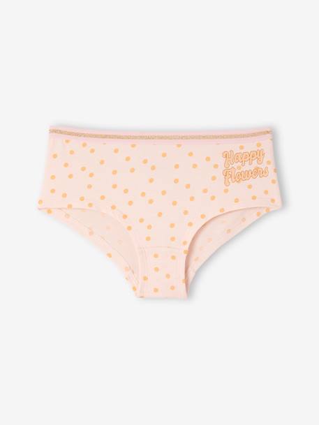 Pack of 7 Flower Shorties in Organic Cotton for Girls rose - vertbaudet enfant 