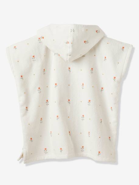 Poncho de bain bébé GIVERNY personnalisable, avec coton recyclé blanc imprimé - vertbaudet enfant 