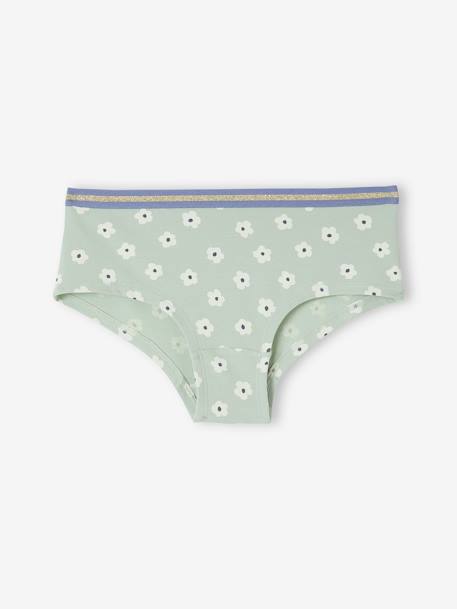 Pack of 7 Flower Shorties in Organic Cotton for Girls rose - vertbaudet enfant 