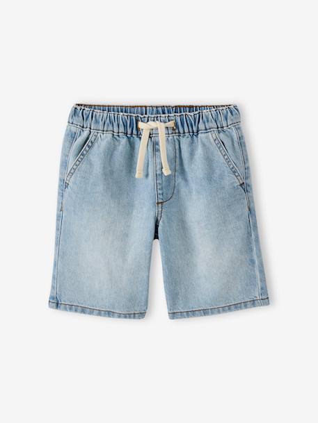 Easy-to-Slip-On Denim Bermuda Shorts for Boys double stone+stone - vertbaudet enfant 