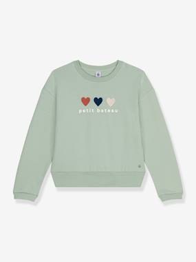 Heart Sweatshirt for Girls by PETIT BATEAU  - vertbaudet enfant