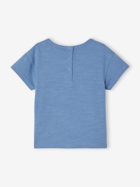 Short Sleeve 'Paradise' T-Shirt for Babies blue+ecru - vertbaudet enfant 